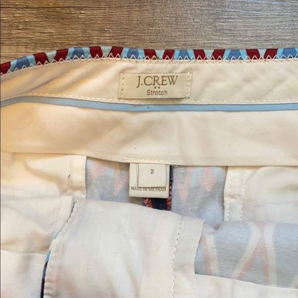 J. Crew Stretch Bold Colorful Geometric Shorts Size 2 - Picture 7 of 9